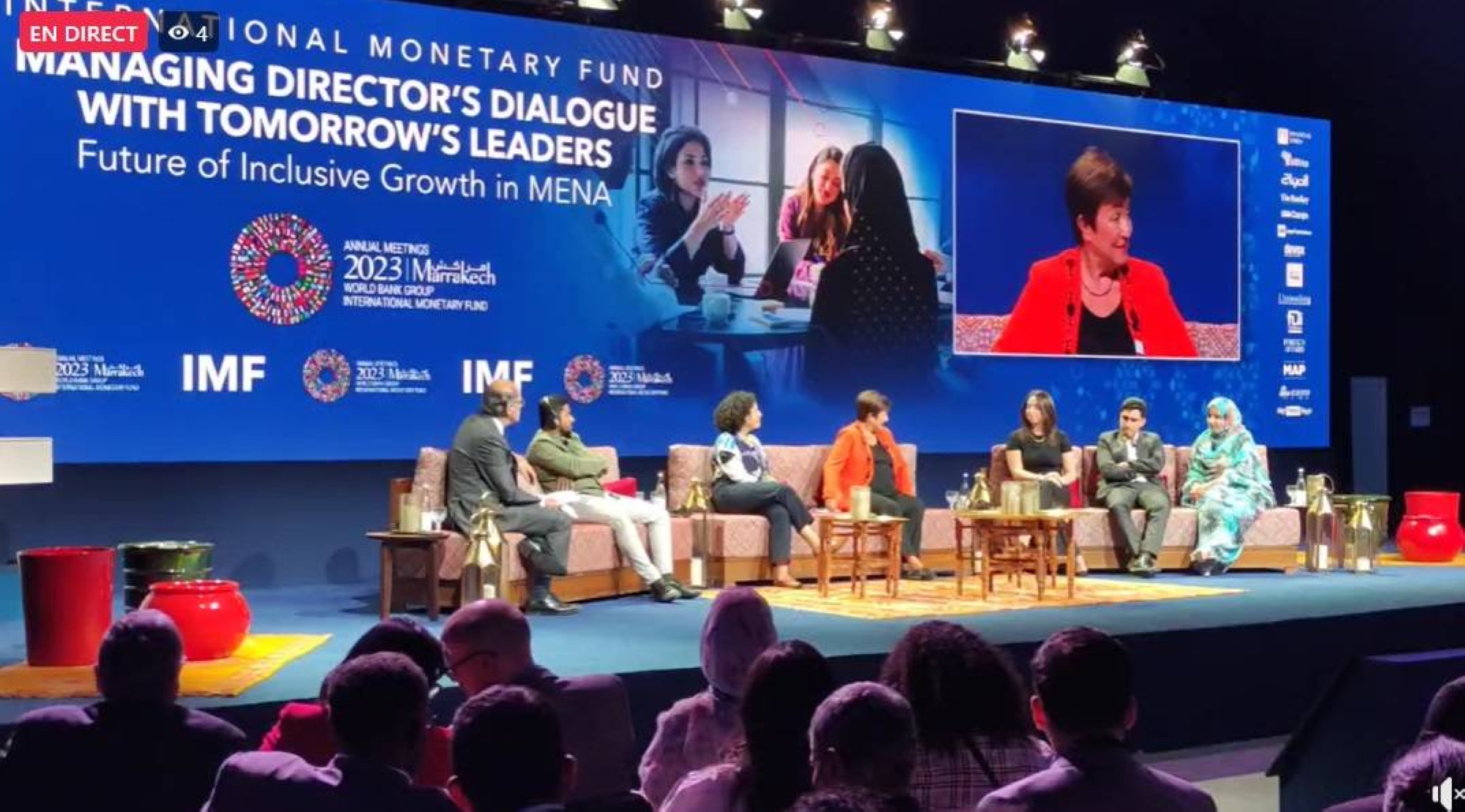 En direct des Assemblées FMI-BM : la présidente du FMI à la rencontre de la jeunesse marocaine et arabe