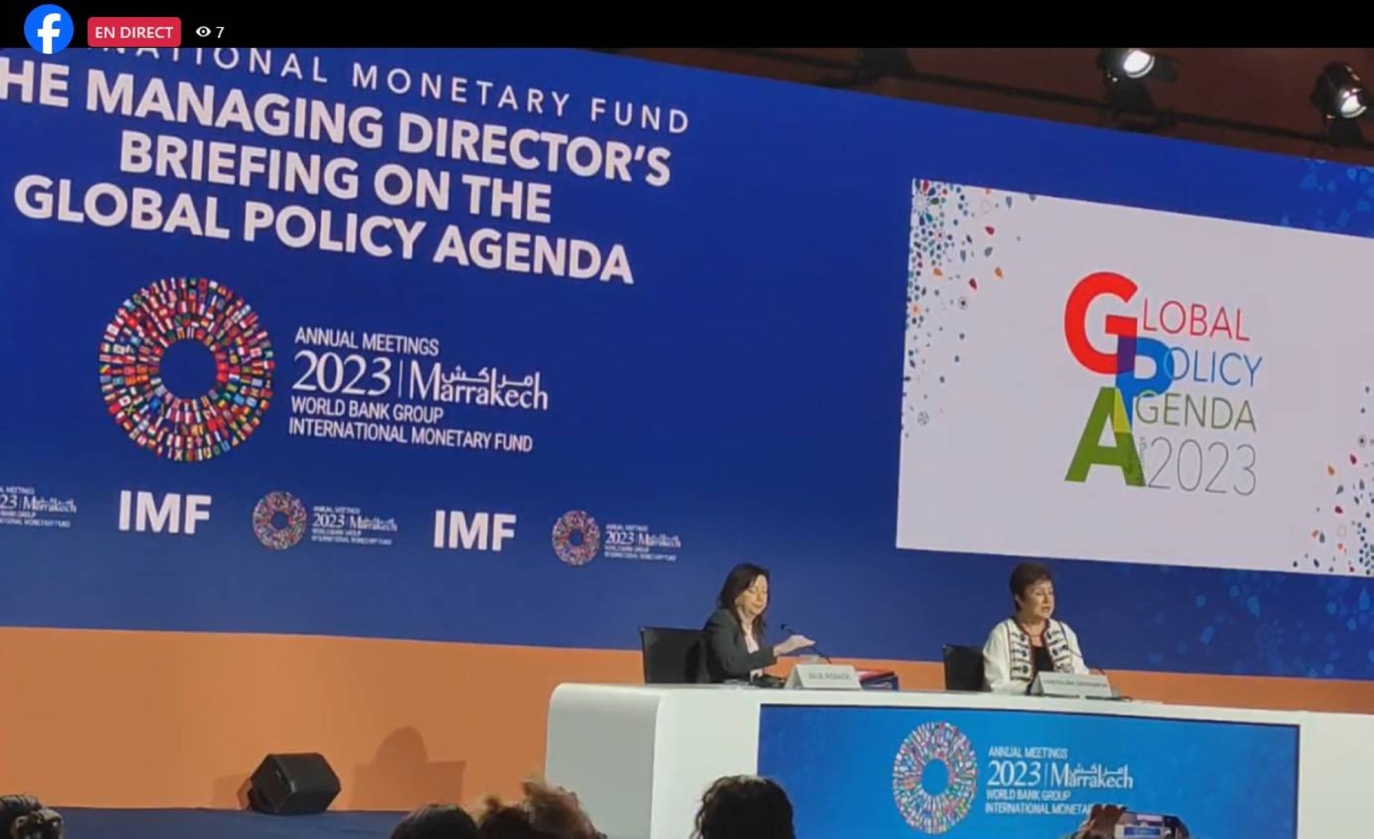 En direct des Assemblées FMI-BM : Point de Presse de la Directrice Générale du FMI sur l'agenda politique Mondiale