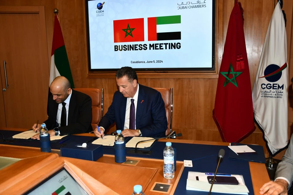 CGEM - Dubai Chambers : Signature d'un nouveau cadre de coopération économique