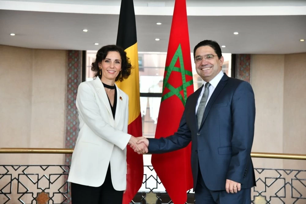 Le ministre des Affaires étrangères, Nasser Bourita et son homologue belge, Hadja Lahbib.