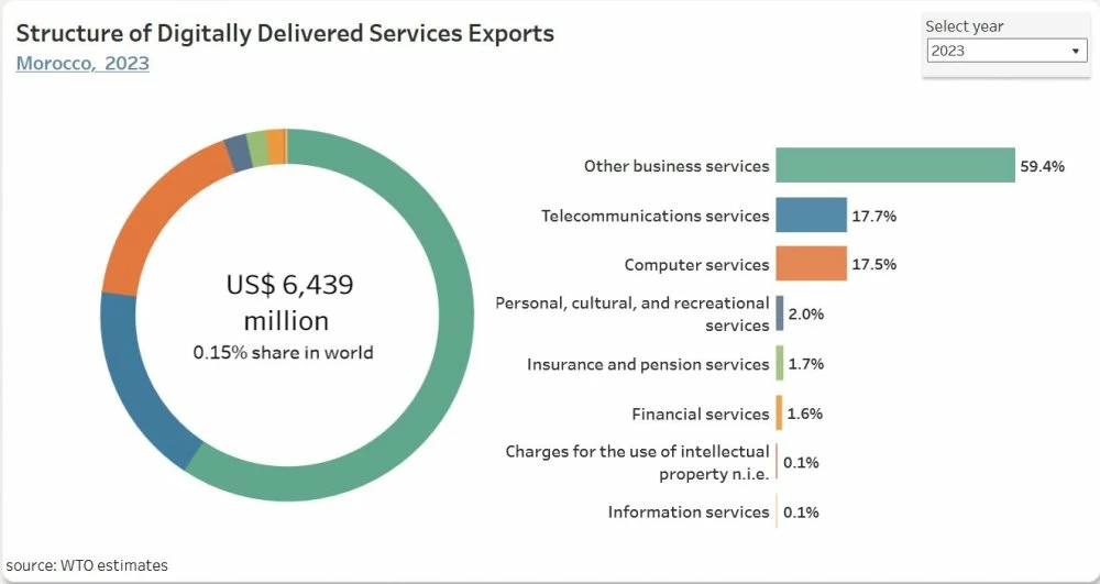 Exportations de services numériques : le Maroc dans le Top 3 africain en 2023