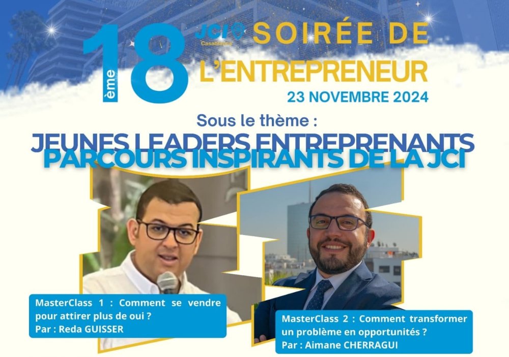 La JCI Casablanca organise sa 18ème Soirée de l’Entrepreneur