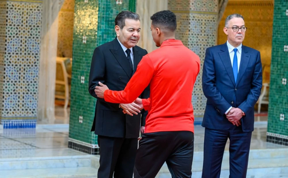 S.A.R. le Prince Moulay Rachid reçoit les membres de l’équipe nationale de football