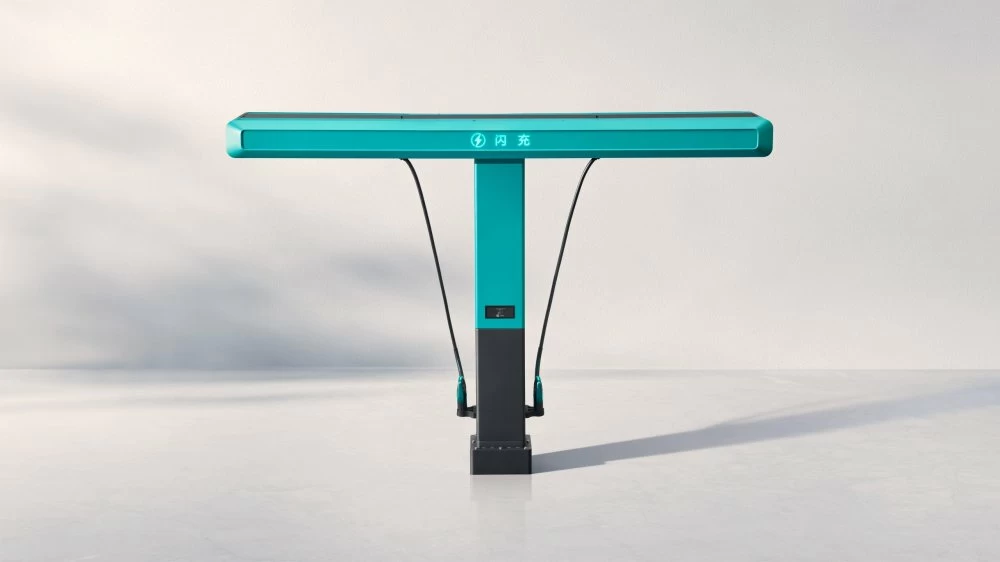 Une borne Flash de BYD capable de délivrer jusqu’à 1.500 kW pour une recharge ultra-rapide des véhicules électriques.