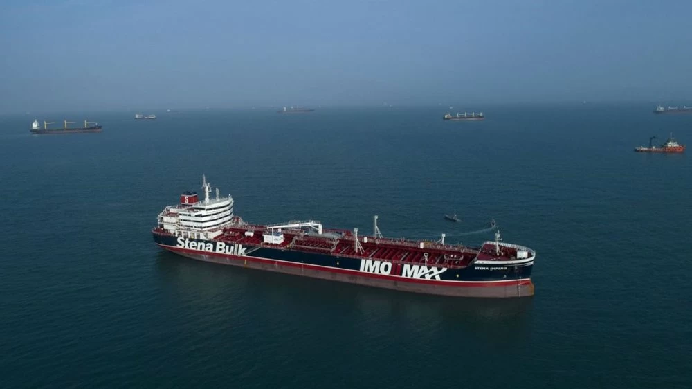 the British-flagged oil tanker Stena Impero, which was seized in the Strait of Hormuz on Friday by the Guard, in the Iranian port of Bandar Abbas. Global stock markets were subdued Monday while the price of oil climbed as tensions in the Persian Gulf escalated after Iran's seizure of a British oil tanker. ÊIran, Persian Gulf, 21/07/2019
//AY-COLLECTION_alfred3956/1907241206/Credit:AY-COLLECTION/SIPA/1907241207