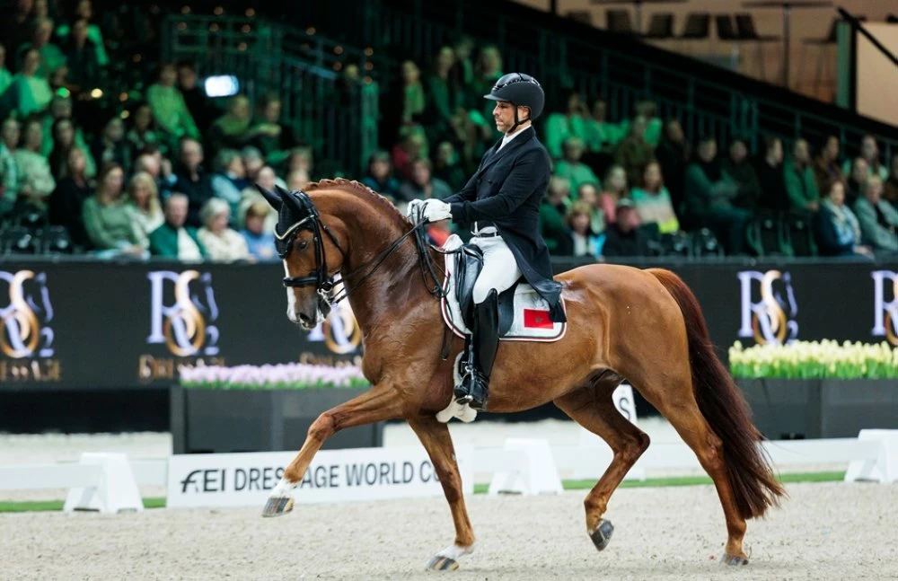 Yessin Rahmouni of Morocco with Kind Of Magic during the FEI Dressage World Cup™ presented by RS2 Dressage at the The Dutch Masters – Indoor Brabant Horse Show on March 13, 2026, 's-Hertogenbosch, Netherlands (Photo by Maxime David - MXIMD Pictures)