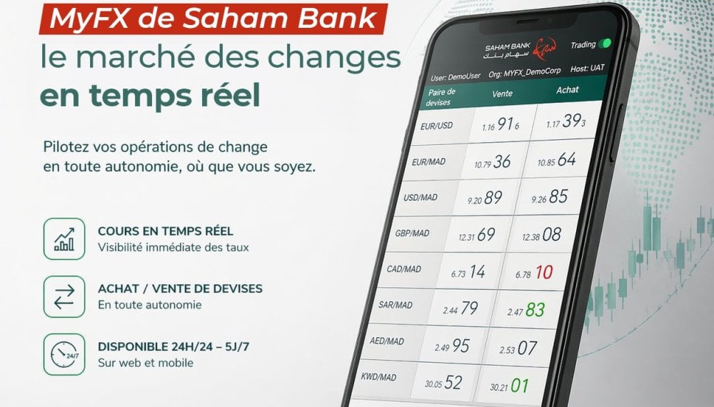 Saham Bank lance MyFX, une application mobile dédiée aux opérations de change des entreprises