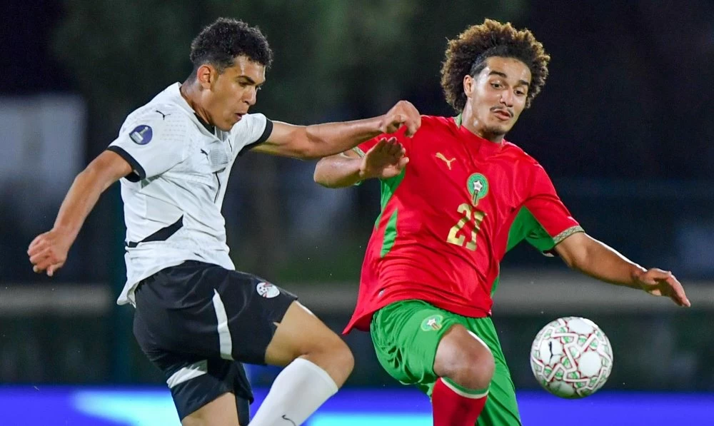 Phase de jeu du premier match qui avait opposé le Maroc à l'Égypte en phase de groupes de la CAN U17. Ph. FRMF